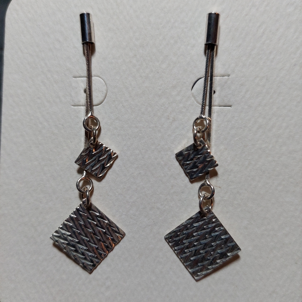 Sterling Silver Dangle Pierced Earrings